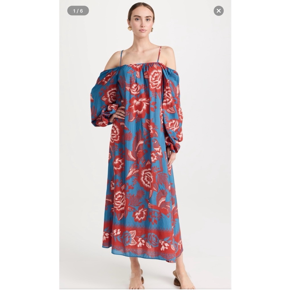 FARM Rio Blue & Red Floral Maxi Dress - Picture 8 of 9